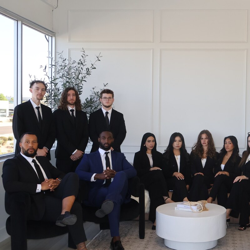 Edge Marketing Agency team members in conversation at the office